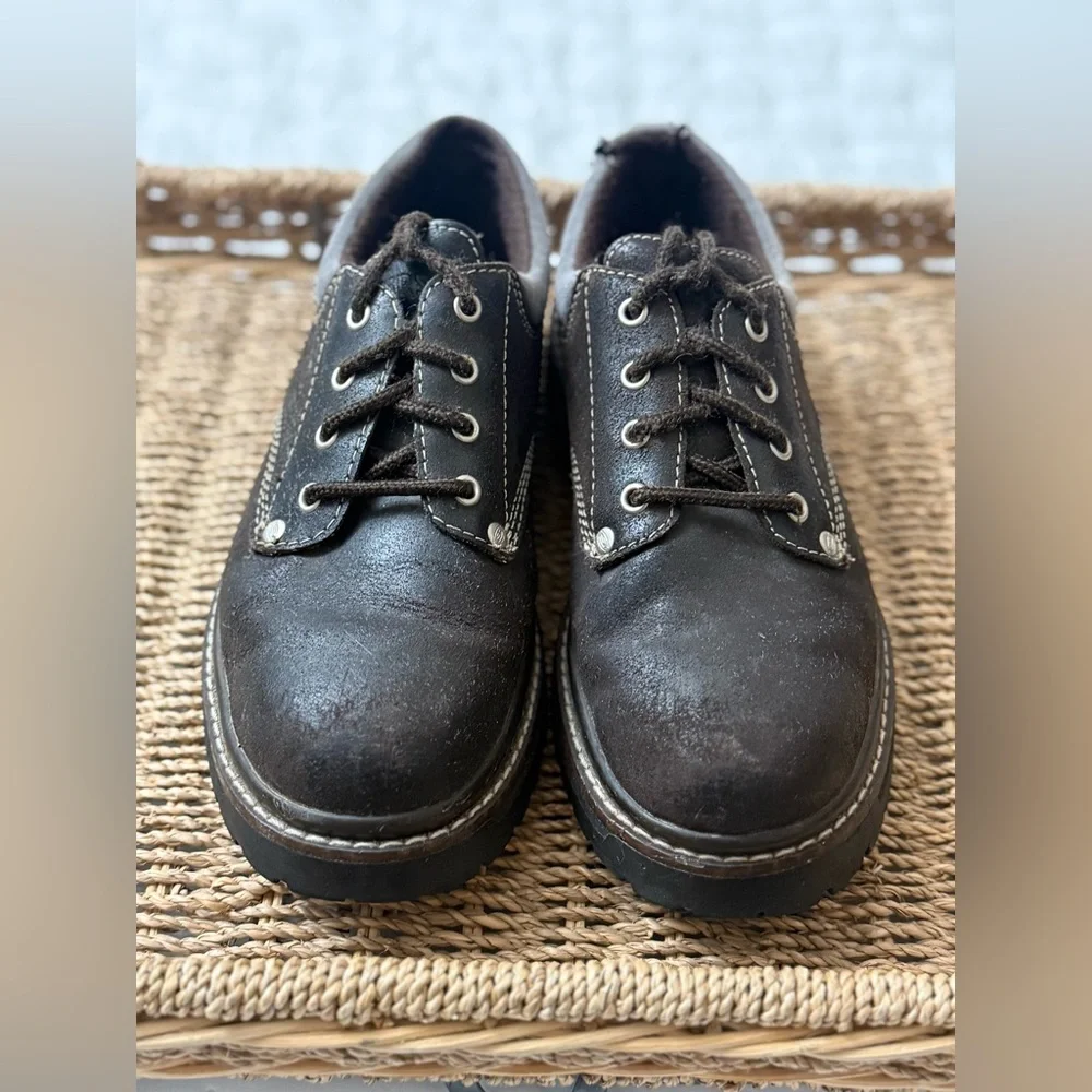 Vintage Skechers Y2K 90's Brown Platform Chunky Oxford Shoe's Women’s Size 8